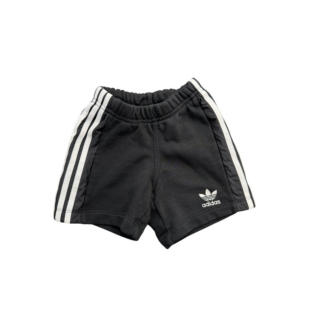Adidas Originals Toddler Boys Girls Black 3-Stripe Sweat Shorts 18M